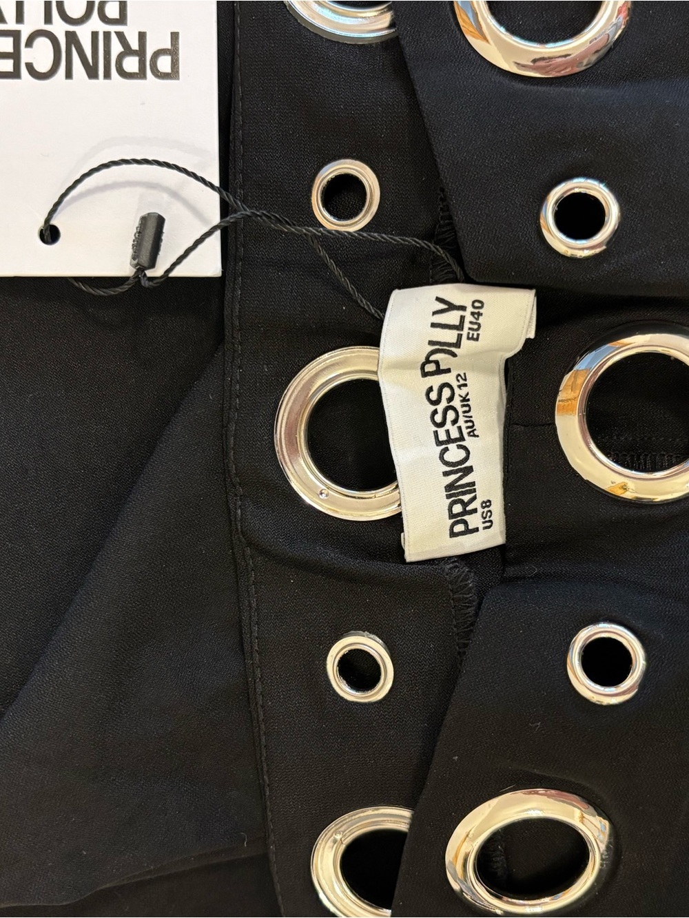 Princess Polly Black Grommet Tie Waist Belt
